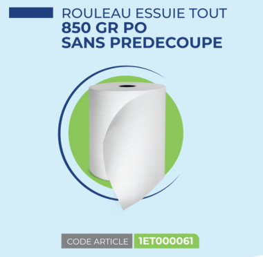 Rouleau essuie-tout 850 g – sans prédécoupe - Kotis